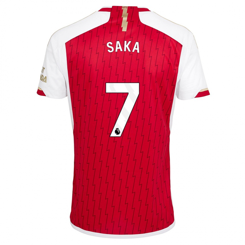 Heren Bukayo Saka #7 Rood Thuisshirt Thuistenue 2023/24 T-Shirt