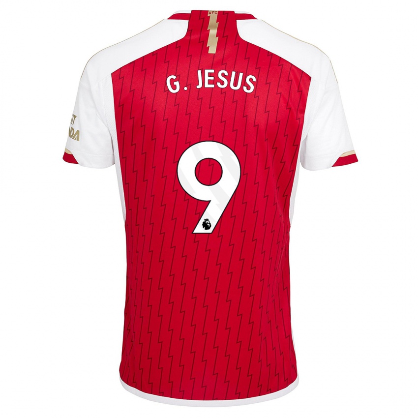 Heren Gabriel Jesus #9 Rood Thuisshirt Thuistenue 2023/24 T-Shirt