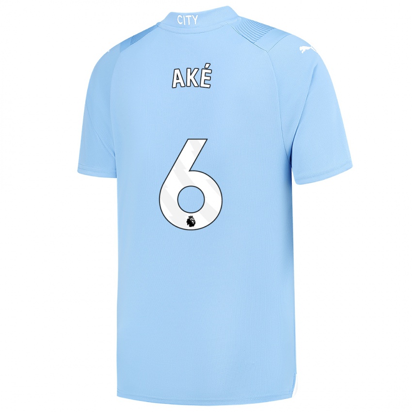 Heren Nathan Ake #6 Lichtblauw Thuisshirt Thuistenue 2023/24 T-Shirt