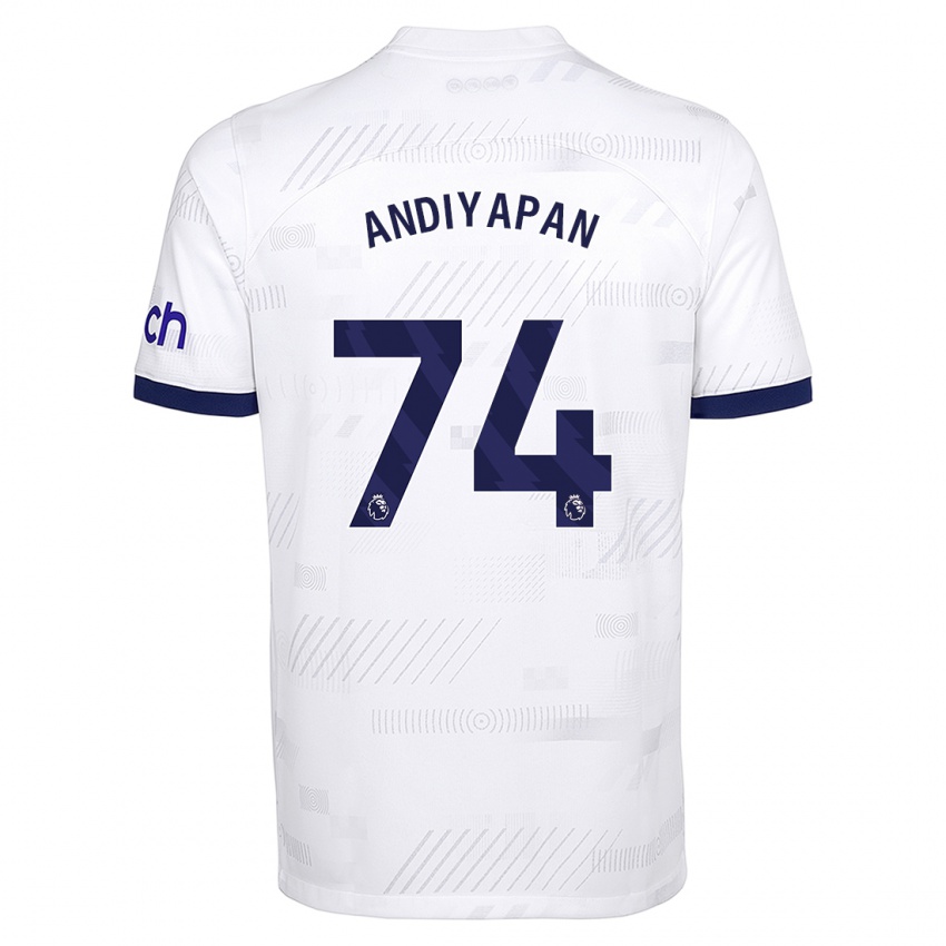 Heren William Andiyapan #74 Wit Thuisshirt Thuistenue 2023/24 T-Shirt