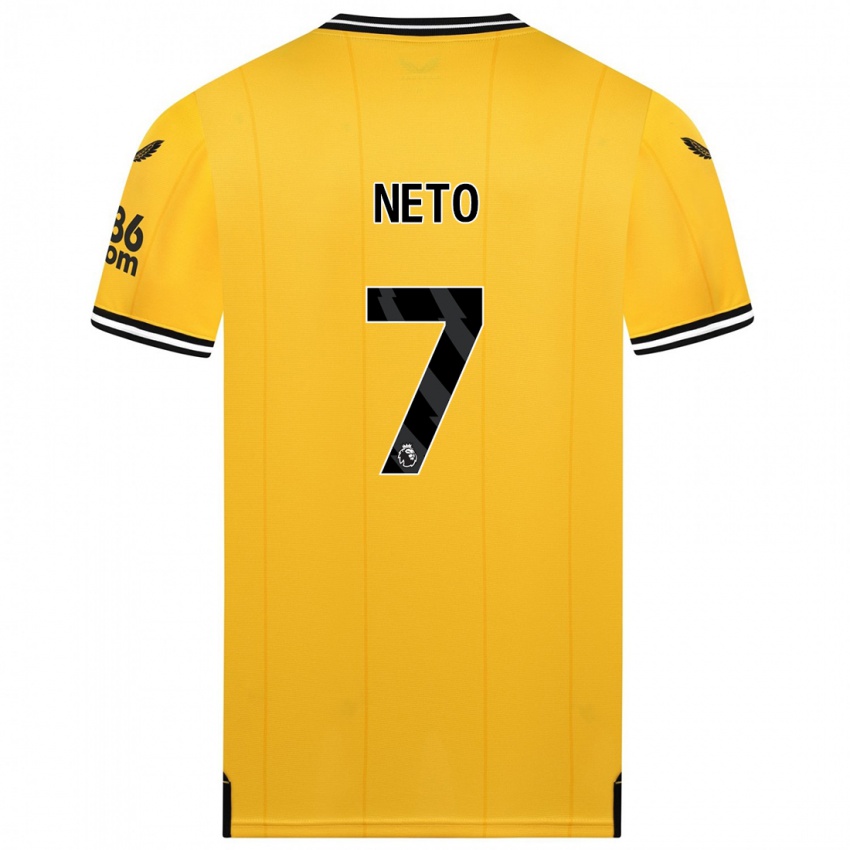 Heren Pedro Neto #7 Geel Thuisshirt Thuistenue 2023/24 T-Shirt