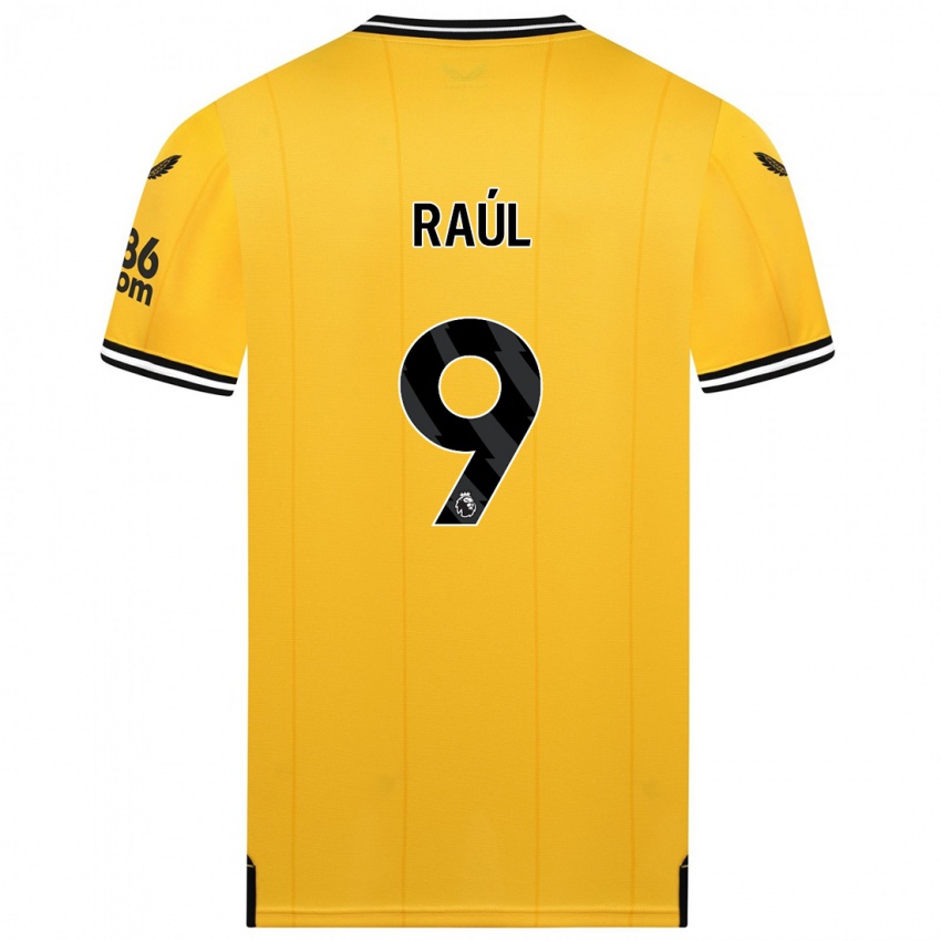 Heren Raul Jimenez #9 Geel Thuisshirt Thuistenue 2023/24 T-Shirt