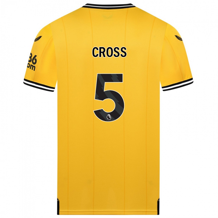 Heren Emma Cross #5 Geel Thuisshirt Thuistenue 2023/24 T-Shirt