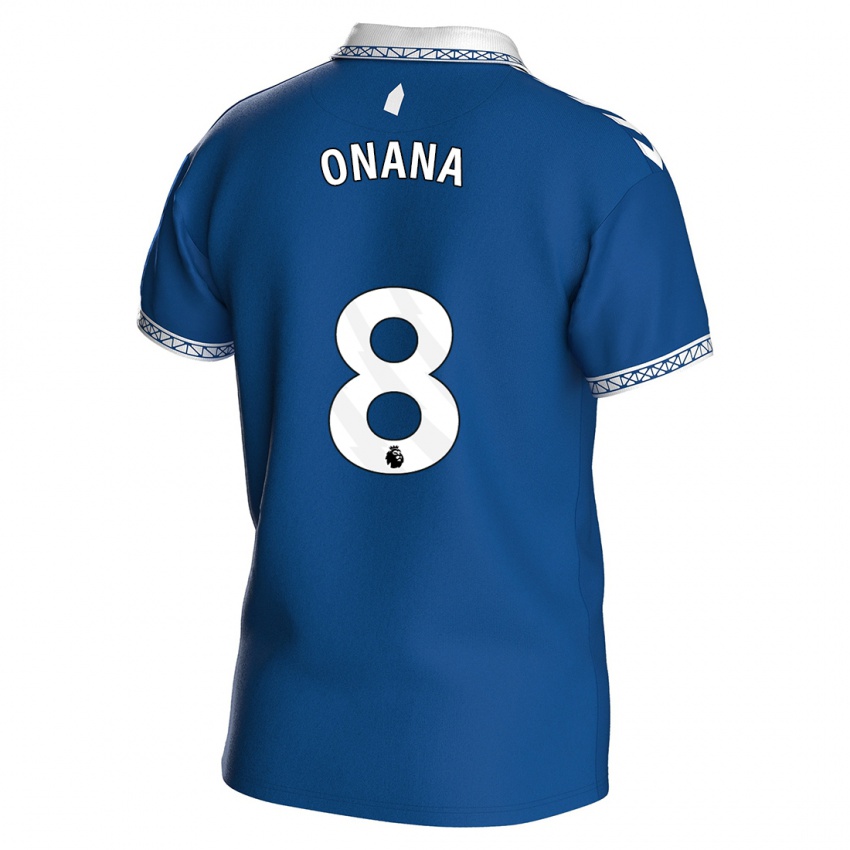 Heren Amadou Onana #8 Koningsblauw Thuisshirt Thuistenue 2023/24 T-Shirt