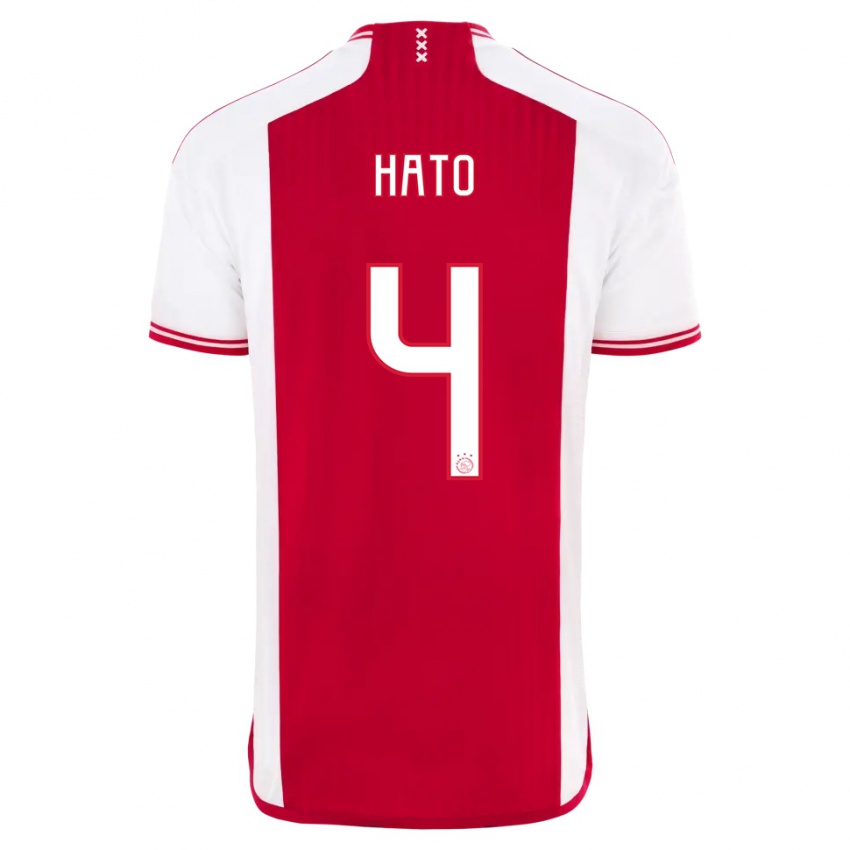 Heren Jorrel Hato #4 Rood Wit Thuisshirt Thuistenue 2023/24 T-Shirt