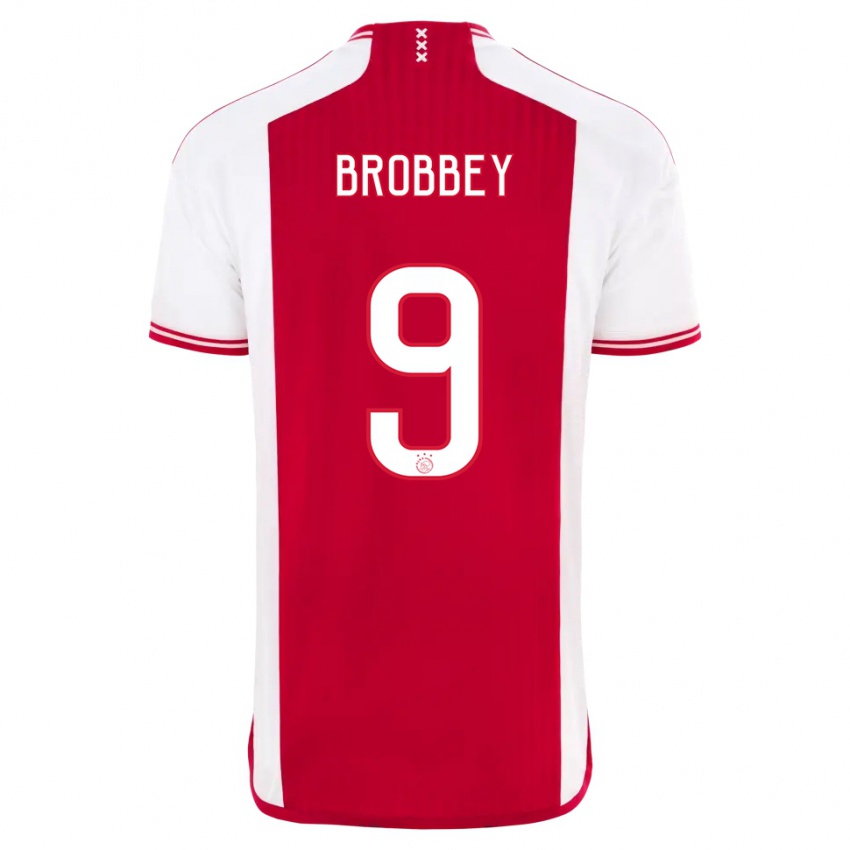 Heren Brian Brobbey #9 Rood Wit Thuisshirt Thuistenue 2023/24 T-Shirt