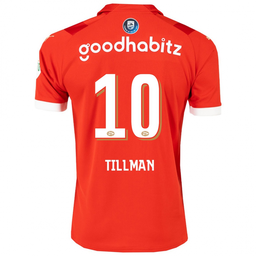 Heren Malik Tillman #10 Rood Thuisshirt Thuistenue 2023/24 T-Shirt