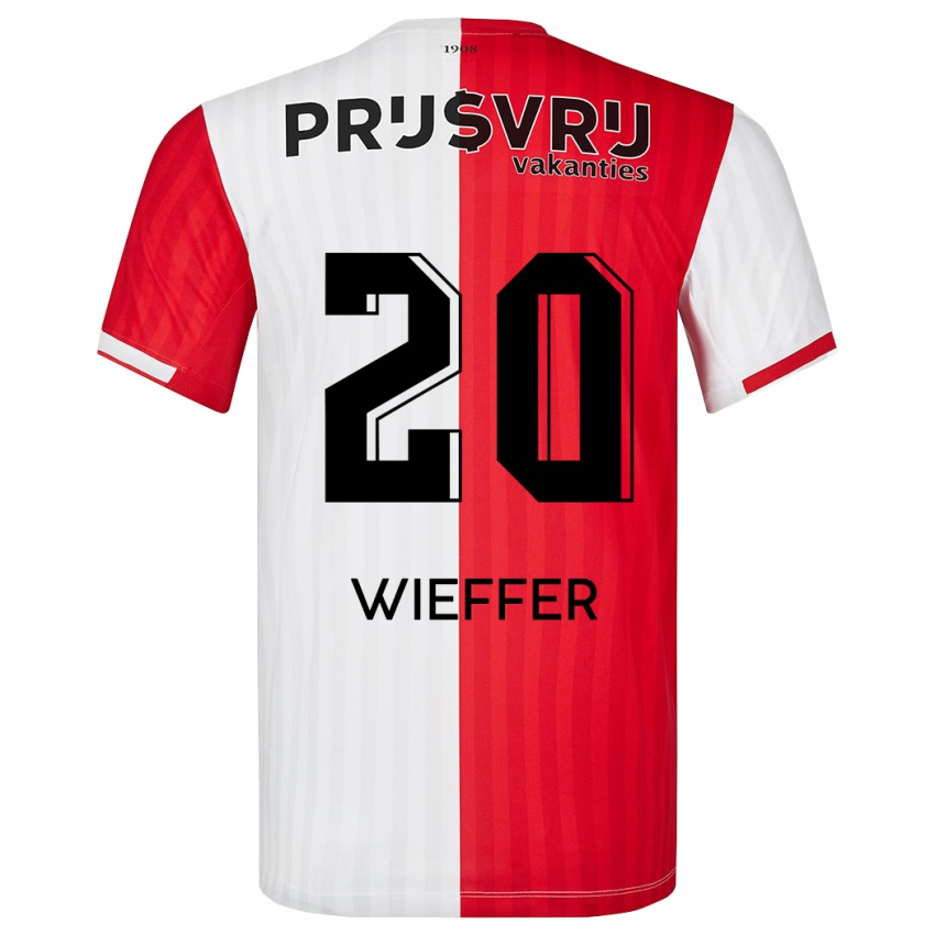Heren Mats Wieffer #20 Rood Wit Thuisshirt Thuistenue 2023/24 T-Shirt