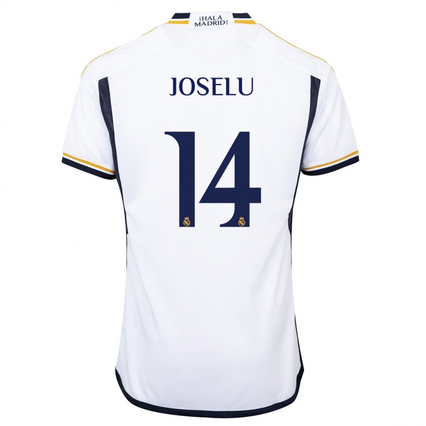 Heren Joselu #14 Wit Thuisshirt Thuistenue 2023/24 T-Shirt