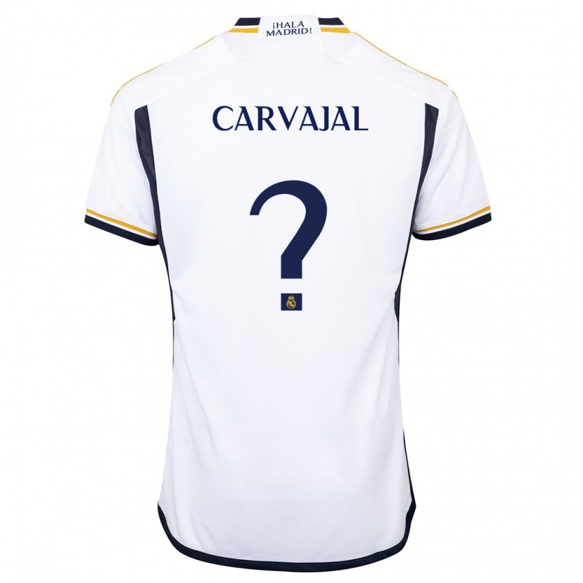 Heren Angel Carvajal #0 Wit Thuisshirt Thuistenue 2023/24 T-Shirt