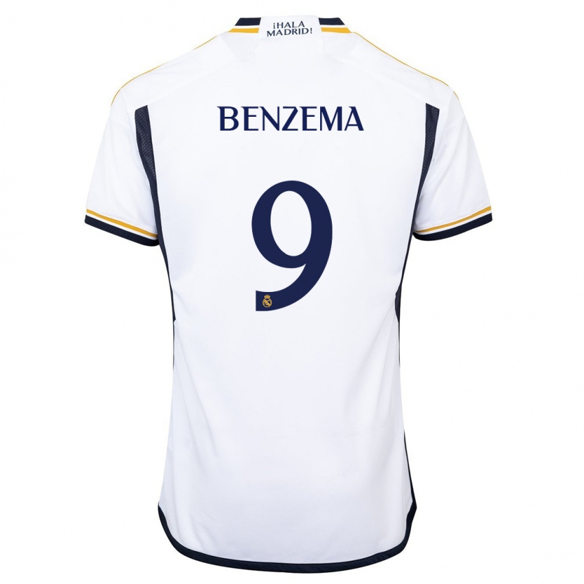 Heren Karim Benzema #9 Wit Thuisshirt Thuistenue 2023/24 T-Shirt