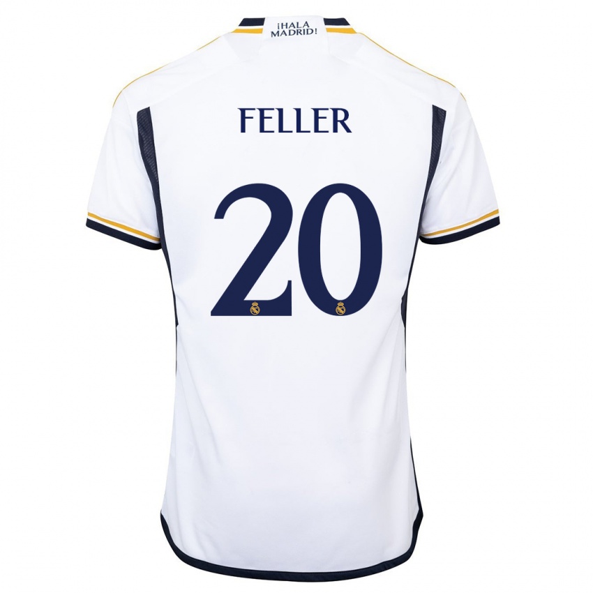 Heren Naomie Feller #20 Wit Thuisshirt Thuistenue 2023/24 T-Shirt