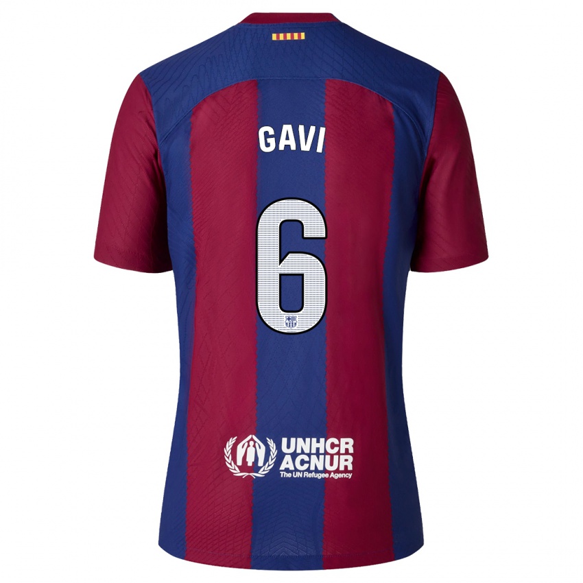 Heren Gavi #6 Rood Blauw Thuisshirt Thuistenue 2023/24 T-Shirt