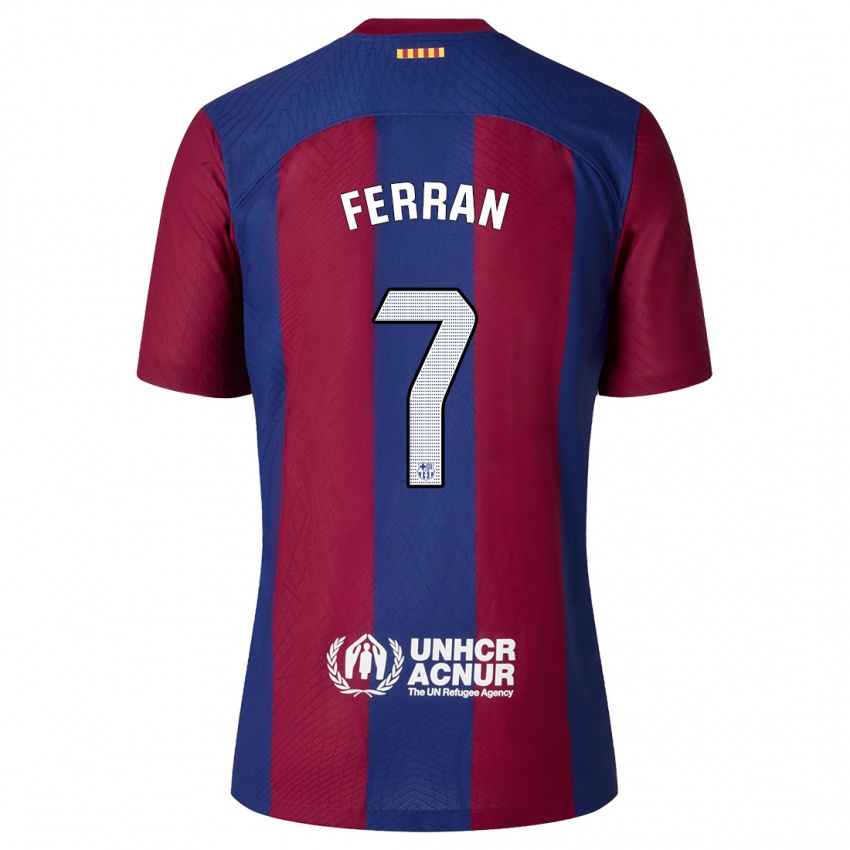 Heren Ferran Torres #7 Rood Blauw Thuisshirt Thuistenue 2023/24 T-Shirt
