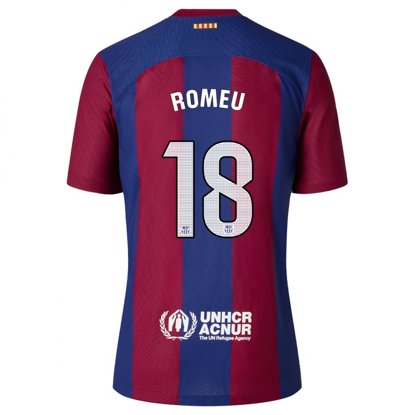 Heren Oriol Romeu #18 Rood Blauw Thuisshirt Thuistenue 2023/24 T-Shirt