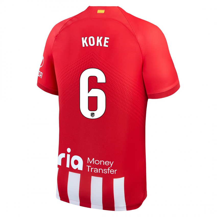 Heren Koke #6 Rood Wit Thuisshirt Thuistenue 2023/24 T-Shirt