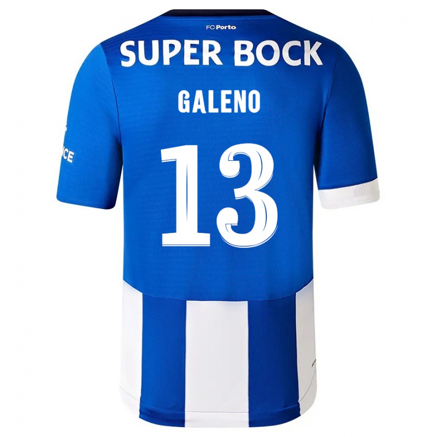 Heren Galeno #13 Blauw Wit Thuisshirt Thuistenue 2023/24 T-Shirt