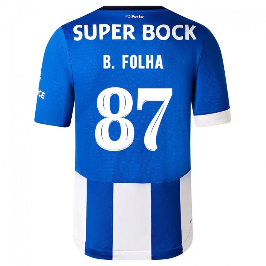 Heren Bernardo Folha #87 Blauw Wit Thuisshirt Thuistenue 2023/24 T-Shirt