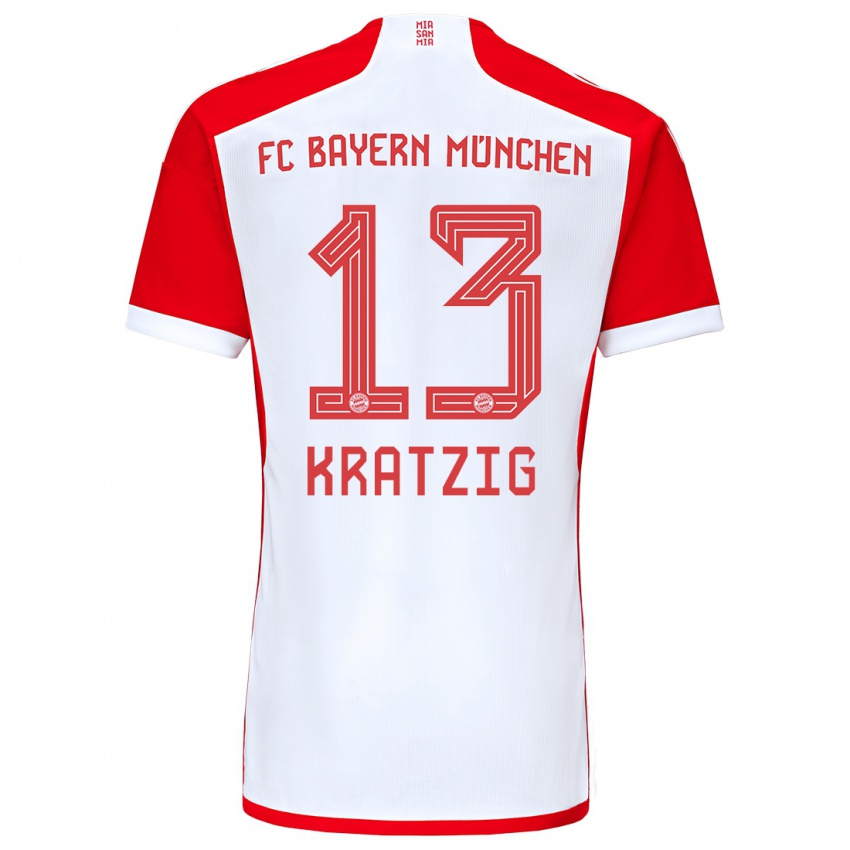 Heren Frans Kratzig #13 Rood Wit Thuisshirt Thuistenue 2023/24 T-Shirt