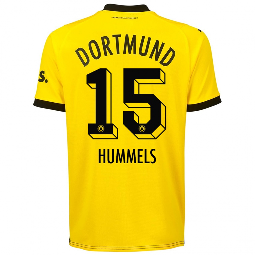 Heren Mats Hummels #15 Geel Thuisshirt Thuistenue 2023/24 T-Shirt