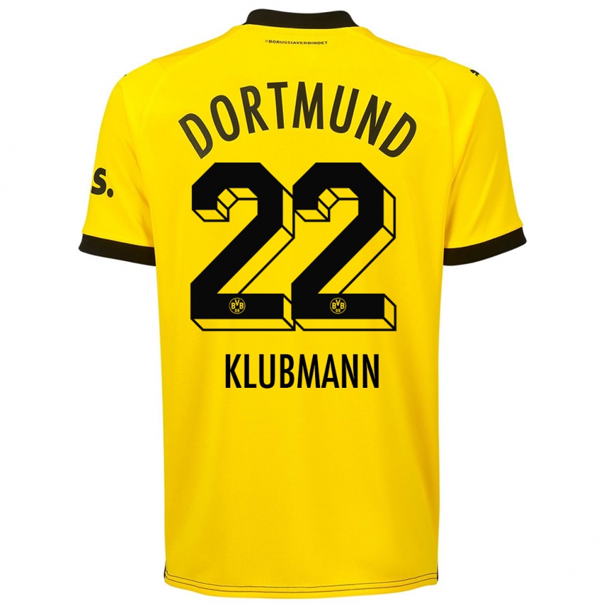 Heren Leon Klubmann #22 Geel Thuisshirt Thuistenue 2023/24 T-Shirt