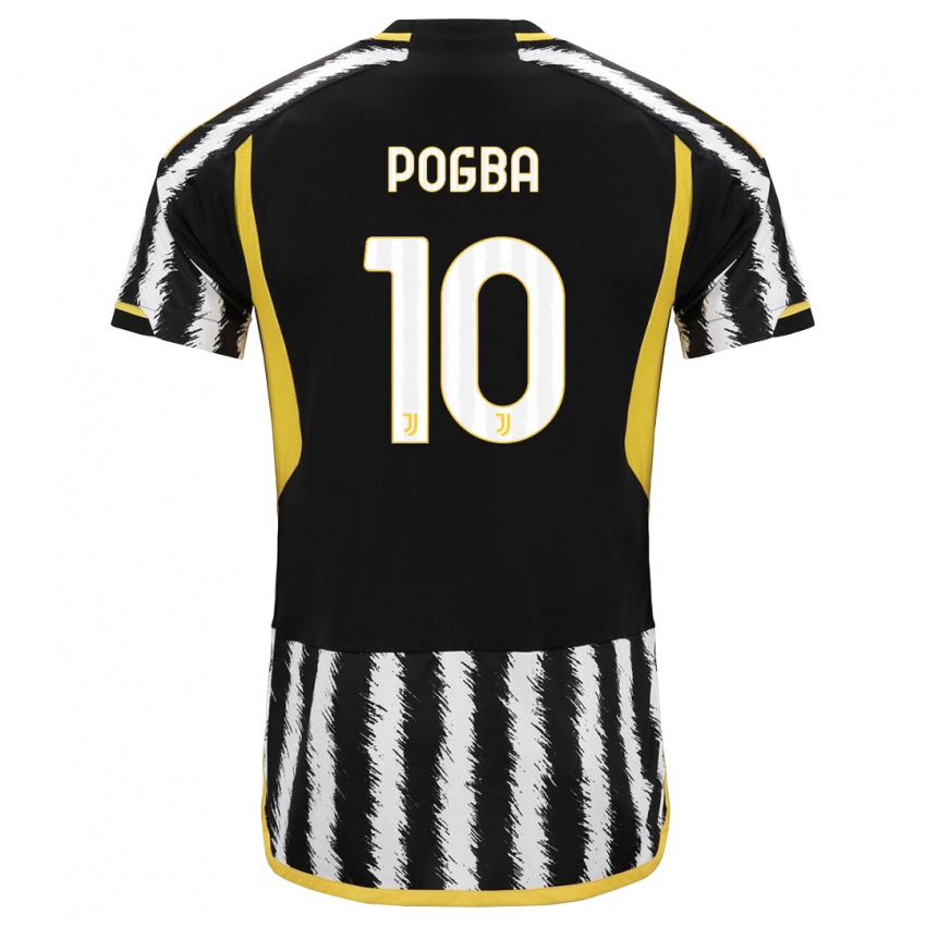 Heren Paul Pogba #10 Zwart Wit Thuisshirt Thuistenue 2023/24 T-Shirt