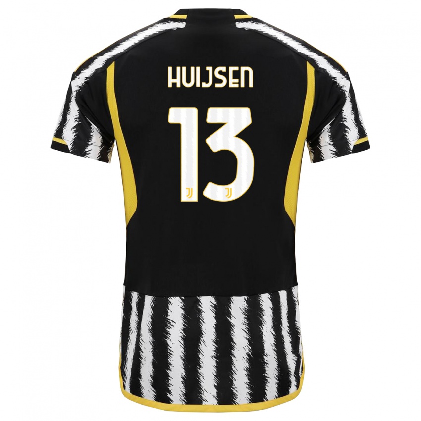 Heren Dean Huijsen #13 Zwart Wit Thuisshirt Thuistenue 2023/24 T-Shirt