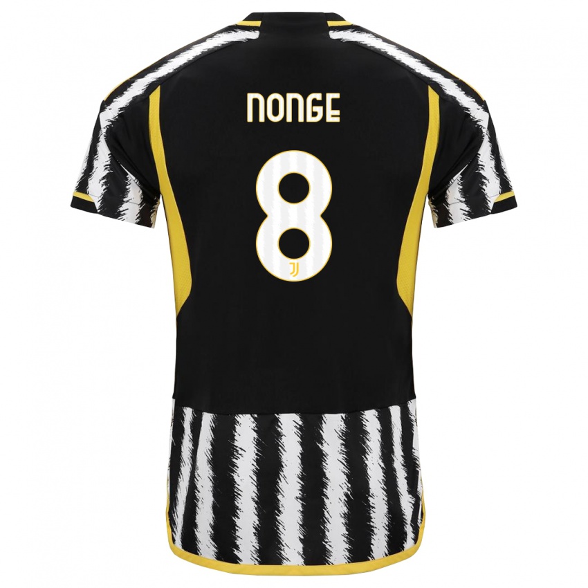 Heren Joseph Nonge #8 Zwart Wit Thuisshirt Thuistenue 2023/24 T-Shirt
