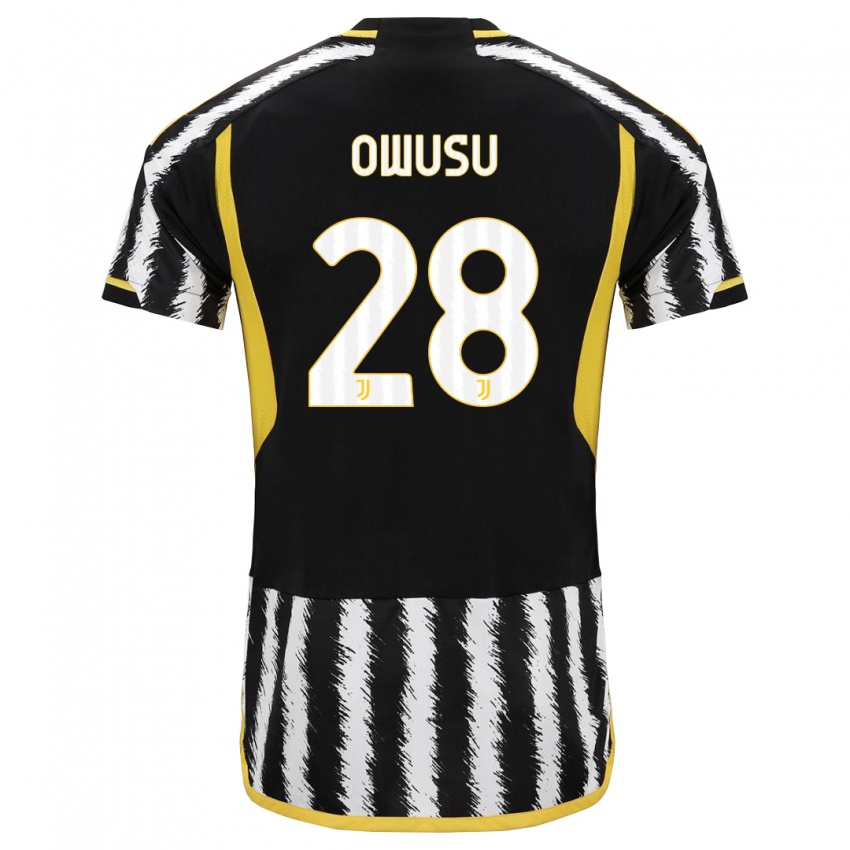 Heren Augusto Owusu #28 Zwart Wit Thuisshirt Thuistenue 2023/24 T-Shirt