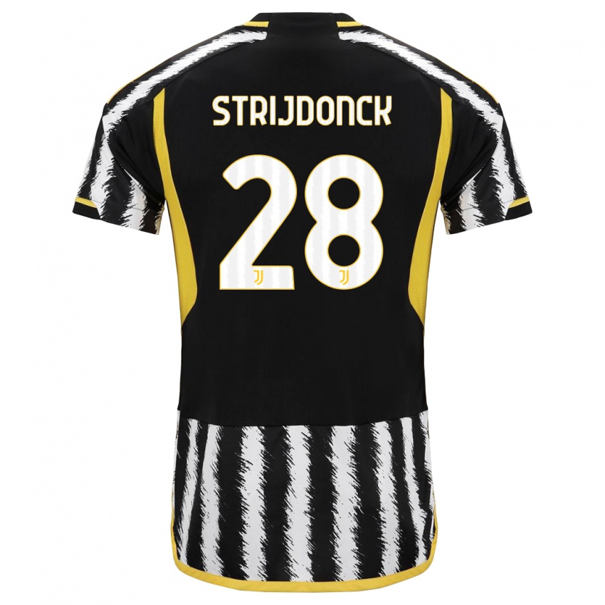 Heren Bayron Strijdonck #28 Zwart Wit Thuisshirt Thuistenue 2023/24 T-Shirt