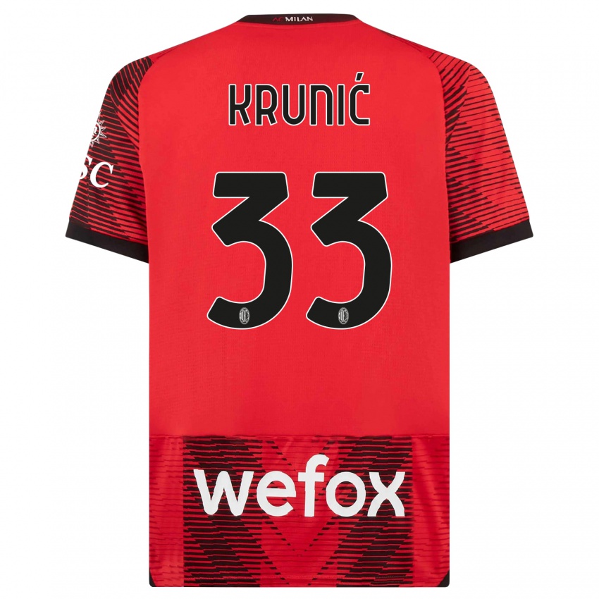 Heren Rade Krunic #33 Rood Zwart Thuisshirt Thuistenue 2023/24 T-Shirt