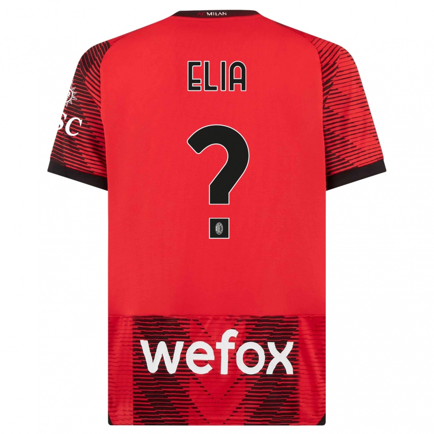 Heren Emanuele Elia #0 Rood Zwart Thuisshirt Thuistenue 2023/24 T-Shirt