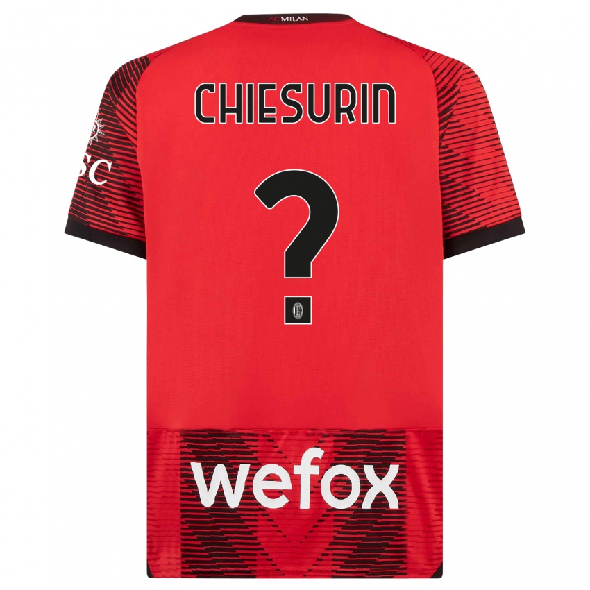 Heren Alberto Chiesurin #0 Rood Zwart Thuisshirt Thuistenue 2023/24 T-Shirt