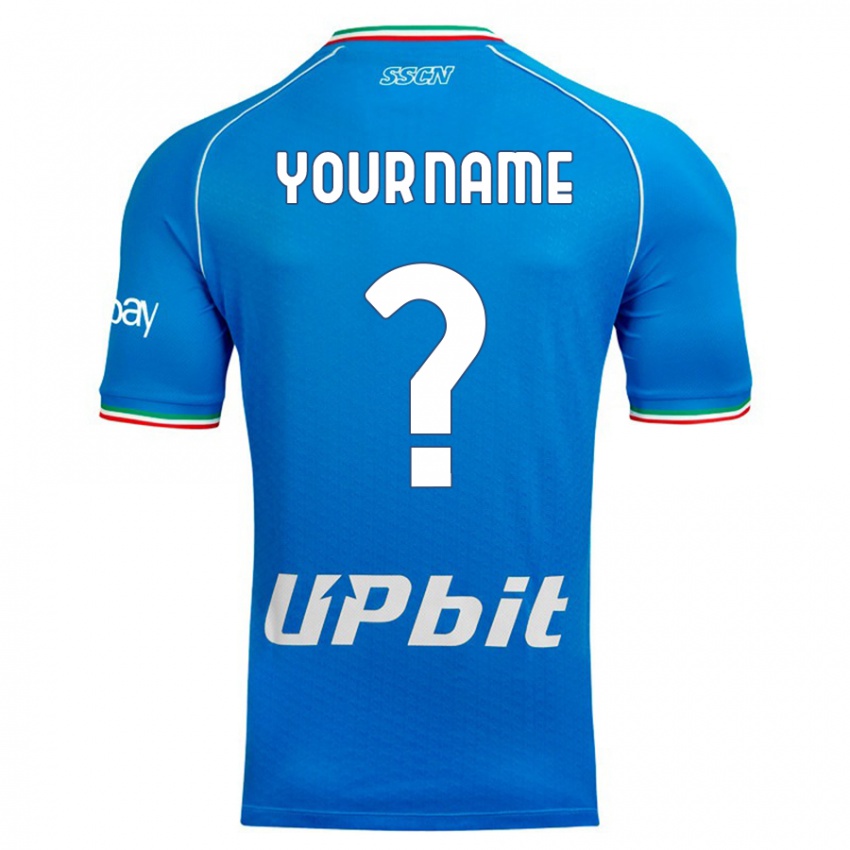 Heren Uw Naam #0 Hemelsblauw Thuisshirt Thuistenue 2023/24 T-Shirt
