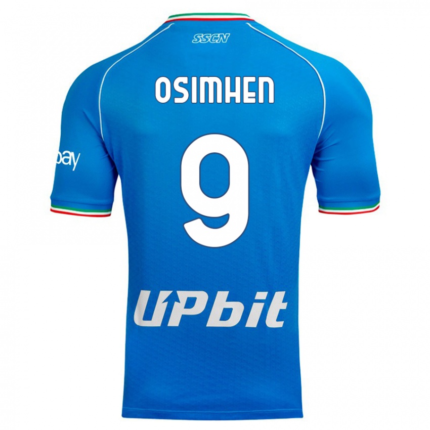 Heren Victor Osimhen #9 Hemelsblauw Thuisshirt Thuistenue 2023/24 T-Shirt