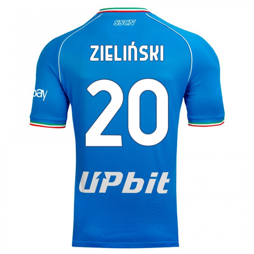 Heren Piotr Zielinski #20 Hemelsblauw Thuisshirt Thuistenue 2023/24 T-Shirt