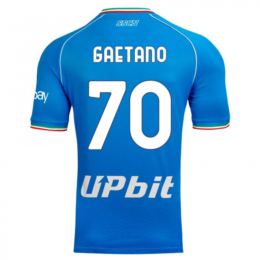 Heren Gianluca Gaetano #70 Hemelsblauw Thuisshirt Thuistenue 2023/24 T-Shirt