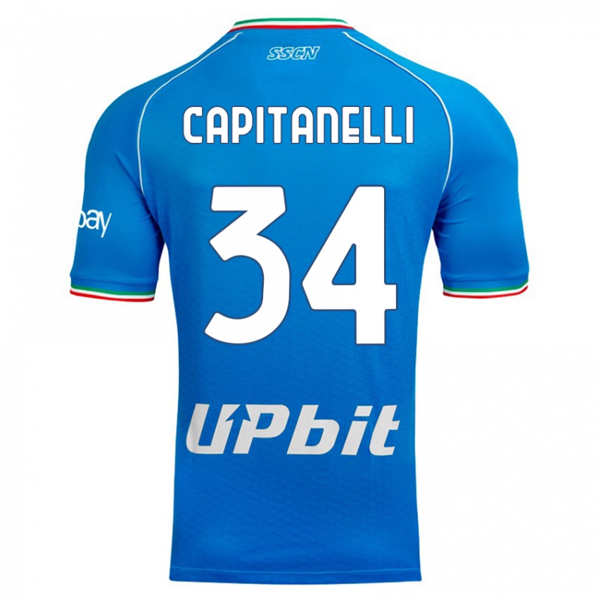 Heren Ilaria Capitanelli #34 Hemelsblauw Thuisshirt Thuistenue 2023/24 T-Shirt