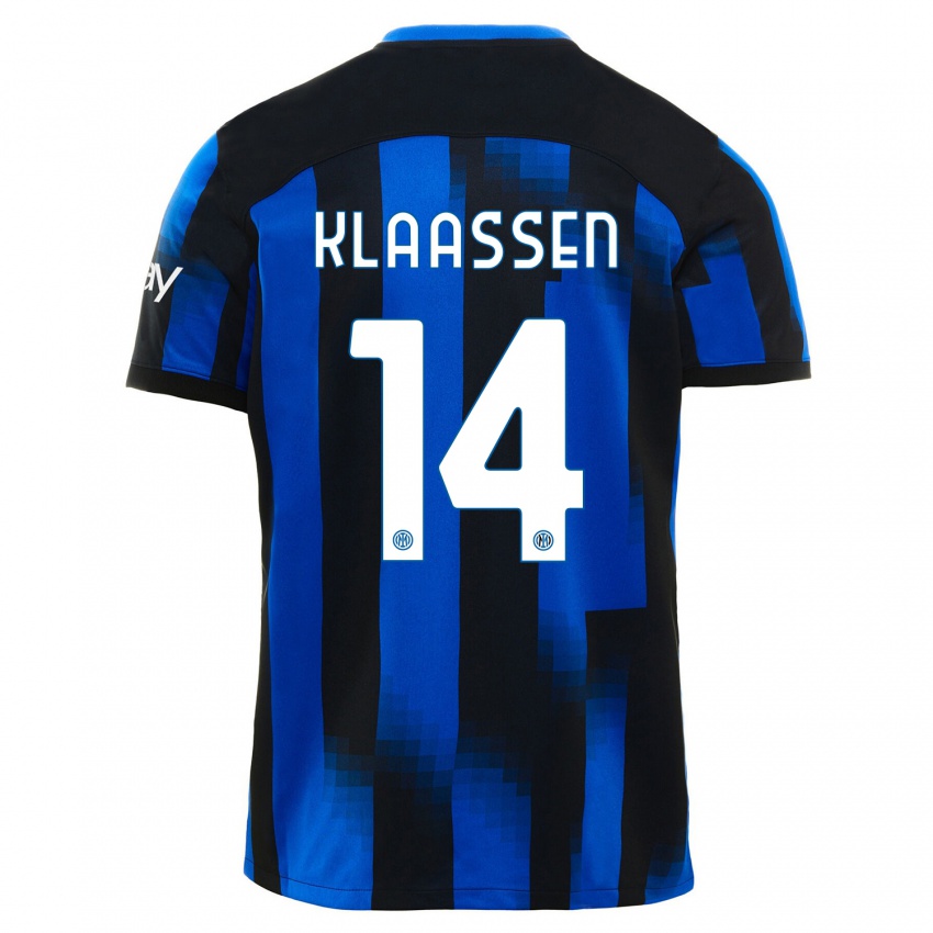 Heren Davy Klaassen #14 Zwart Blauw Thuisshirt Thuistenue 2023/24 T-Shirt