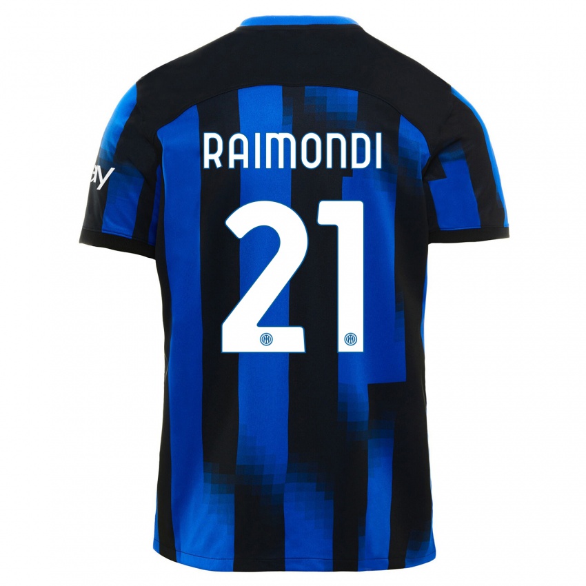 Heren Paolo Raimondi #21 Zwart Blauw Thuisshirt Thuistenue 2023/24 T-Shirt