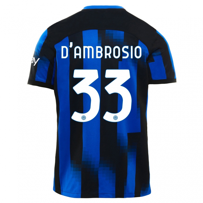 Heren Danilo D'ambrosio #33 Zwart Blauw Thuisshirt Thuistenue 2023/24 T-Shirt