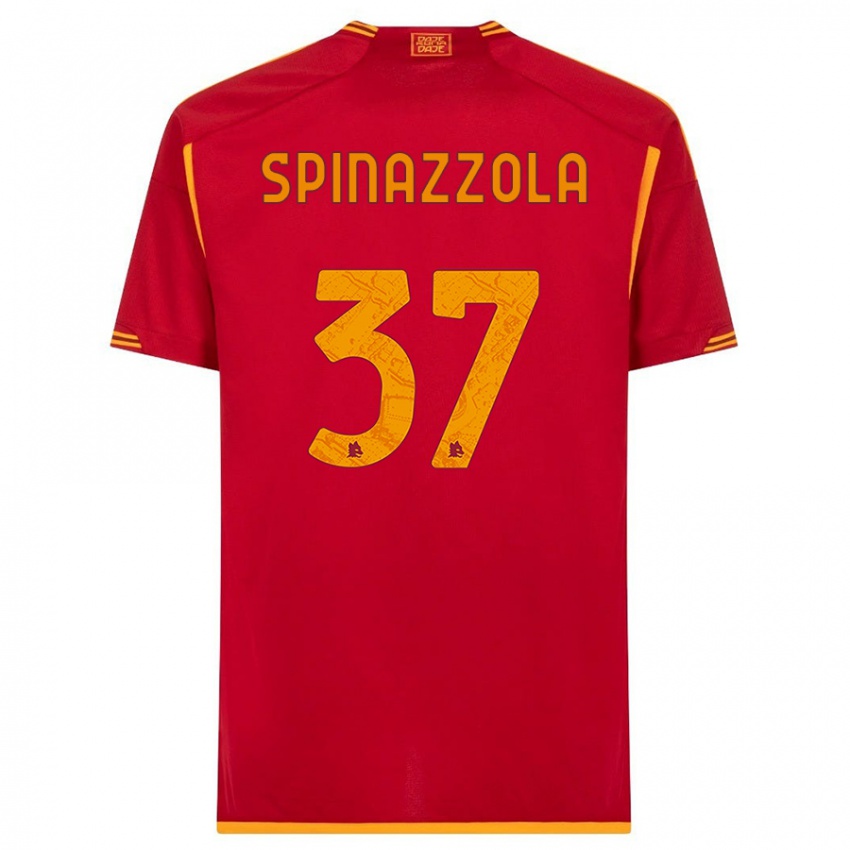 Heren Leonardo Spinazzola #37 Rood Thuisshirt Thuistenue 2023/24 T-Shirt