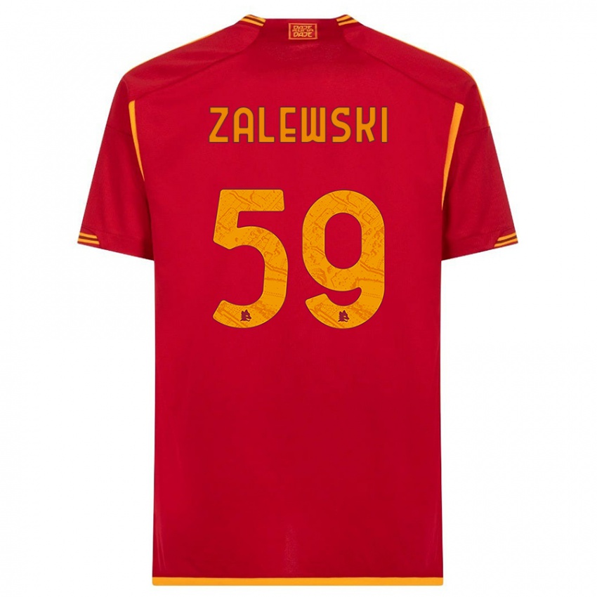 Heren Nicola Zalewski #59 Rood Thuisshirt Thuistenue 2023/24 T-Shirt