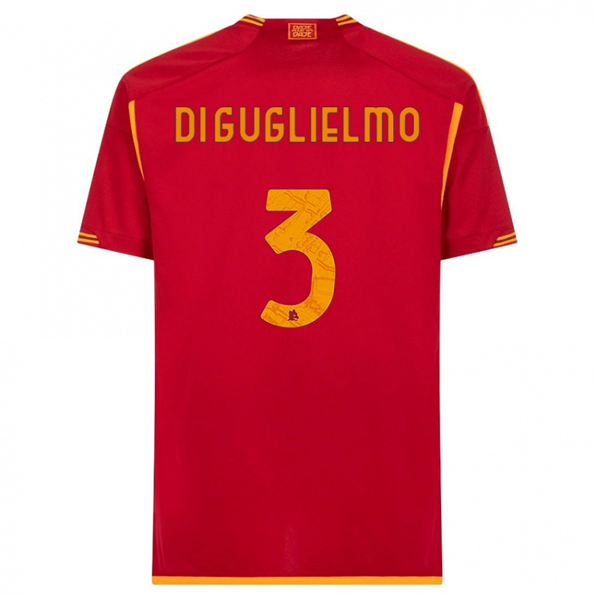 Heren Lucia Di Guglielmo #3 Rood Thuisshirt Thuistenue 2023/24 T-Shirt