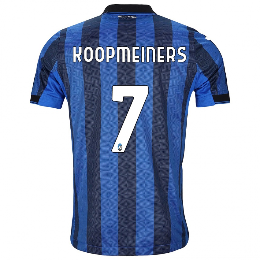 Heren Teun Koopmeiners #7 Zwart Blauw Thuisshirt Thuistenue 2023/24 T-Shirt