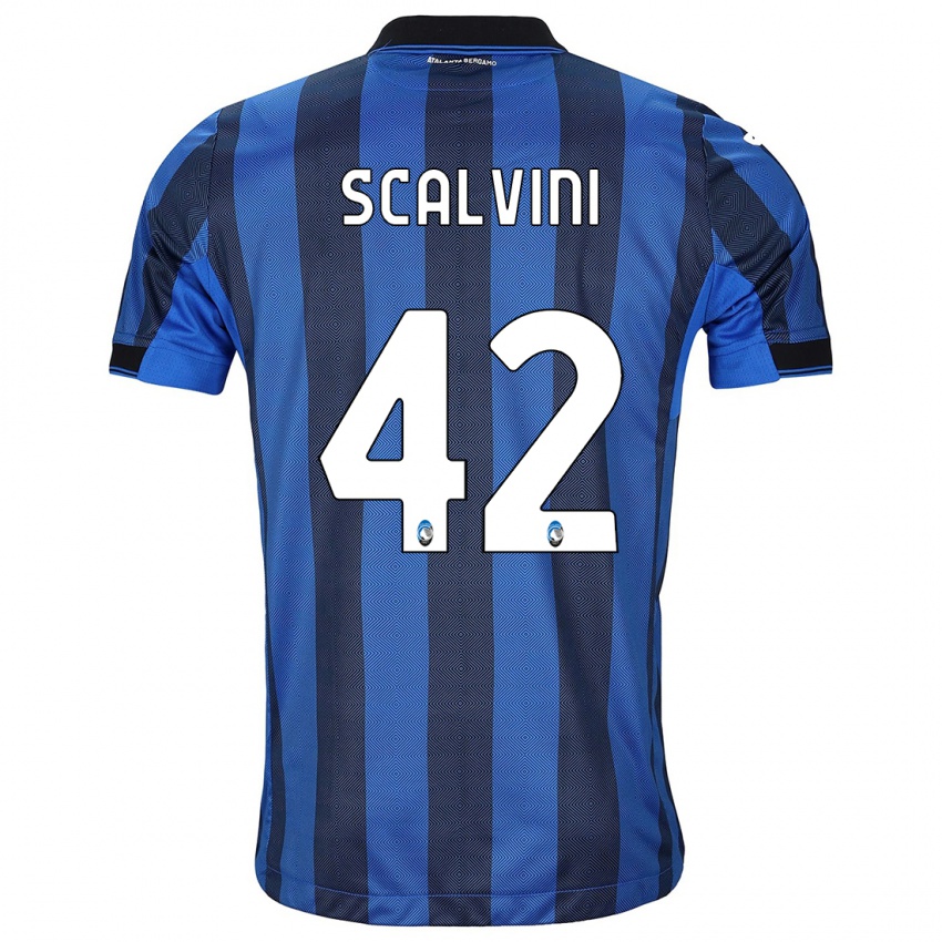 Heren Giorgio Scalvini #42 Zwart Blauw Thuisshirt Thuistenue 2023/24 T-Shirt