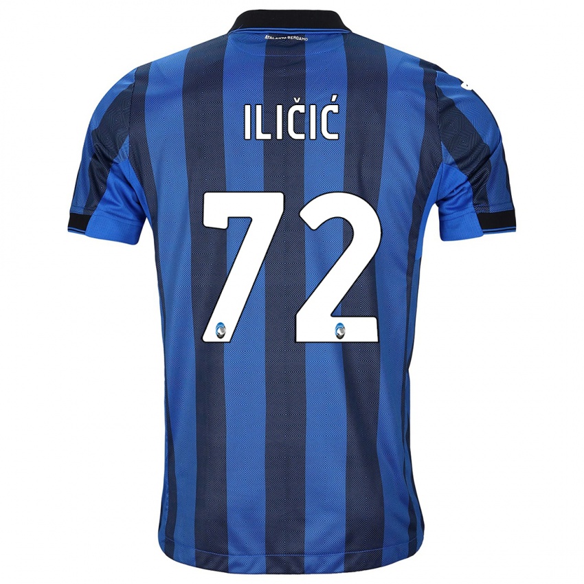 Heren Josip Ilicic #72 Zwart Blauw Thuisshirt Thuistenue 2023/24 T-Shirt