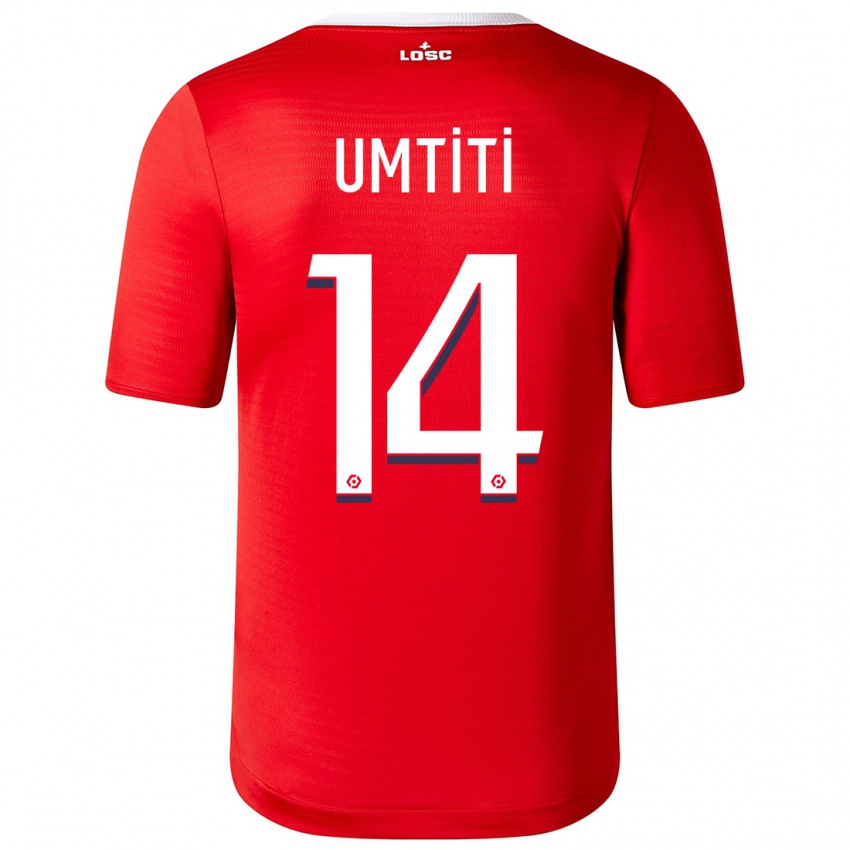 Heren Samuel Umtiti #14 Rood Thuisshirt Thuistenue 2023/24 T-Shirt