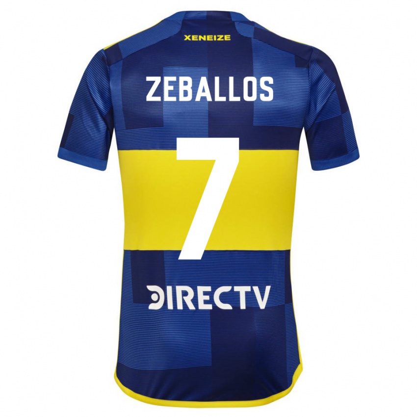 Heren Exequiel Zeballos #7 Donkerblauw Geel Thuisshirt Thuistenue 2023/24 T-Shirt