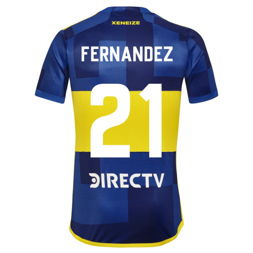 Heren Ezequiel Fernandez #21 Donkerblauw Geel Thuisshirt Thuistenue 2023/24 T-Shirt